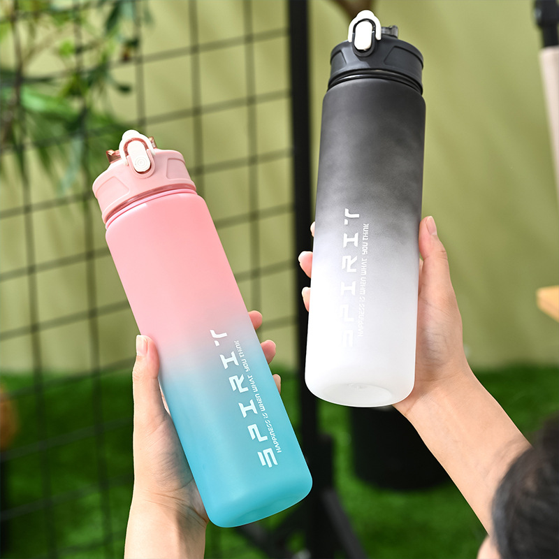 Smart Water Bottle Tracker - 1 個ホット販売 750 ミリリットルスポーツウォーターボトルシェーカー屋外旅行ポータブル漏れ防止箸置きプラスチックドリンクボトル BPA フリー