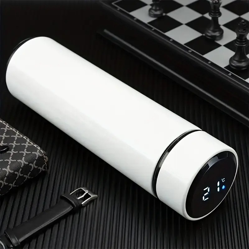 Smart Water Bottle Tracker - 316ステンレス鋼スマートサーモマグ LED温度表示 タッチコントロール 保温水筒 茶葉分離 クリスマスギフト