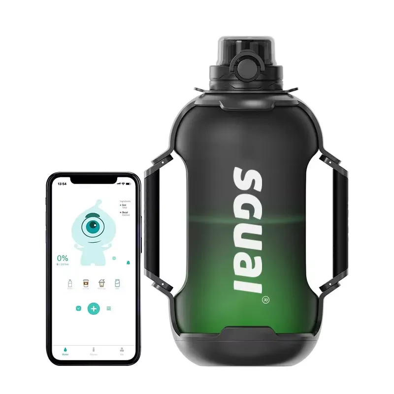 Smart Water Bottle Tracker - 【CHIMU HOME】44オンス/1300ml トリタンスマートウォーターボトル、LED水分補給トラッカー、ワイヤレス充電機能付き