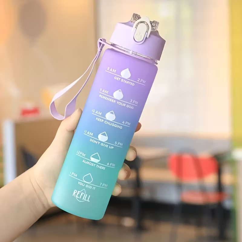 900ml スポーツウォーターボトル 高温耐性 目盛り付きス - Smart Water Bottle Tracker のレビューと価格