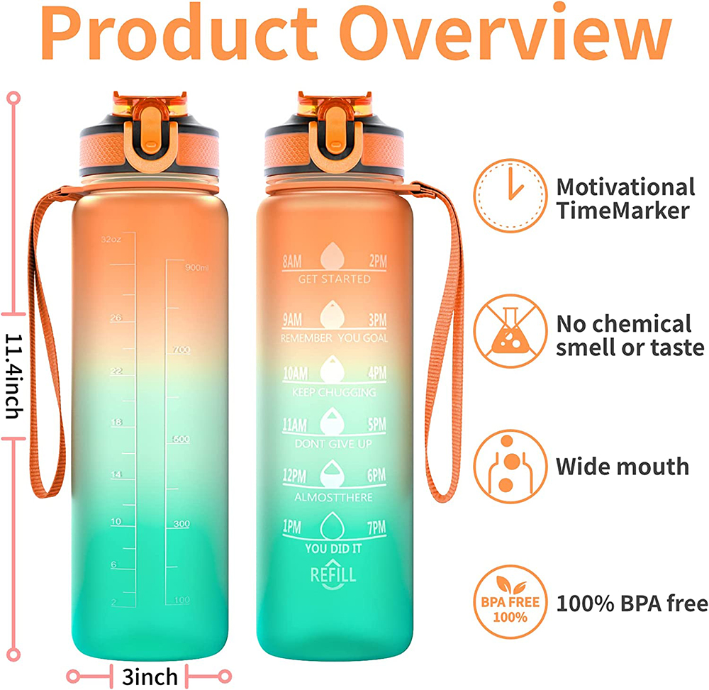 動機付けのスポーツウォーターボトル、漏れ防止飲用ボトル、屋外 - Smart Water Bottle Tracker のレビューと価格