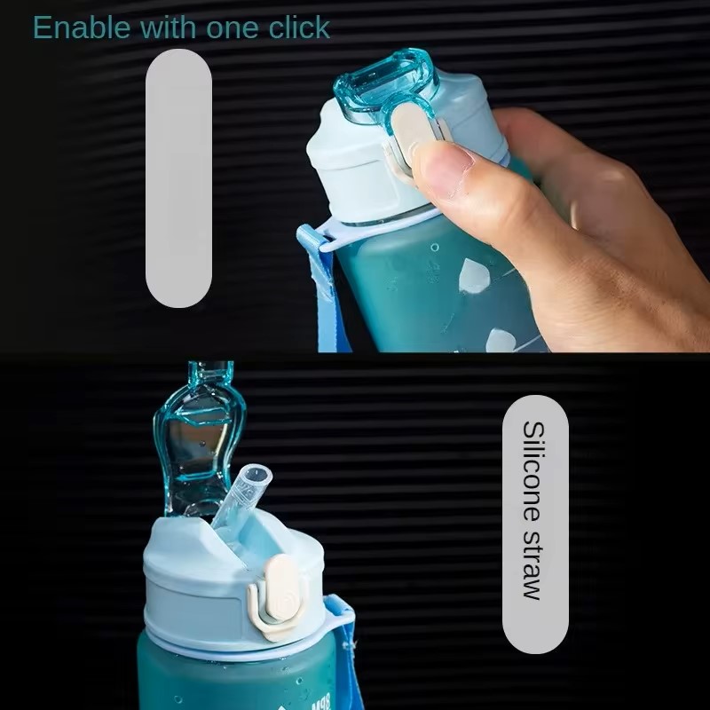 スポーツウォーターボトル 時間追跡ストロー付き 漏れ防止ロッ - Smart Water Bottle Tracker のレビューと価格