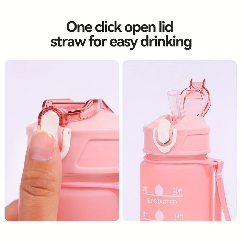 スポーツウォーターボトル 時間追跡ストロー付き 漏れ防止ロッ - Smart Water Bottle Tracker のレビューと価格