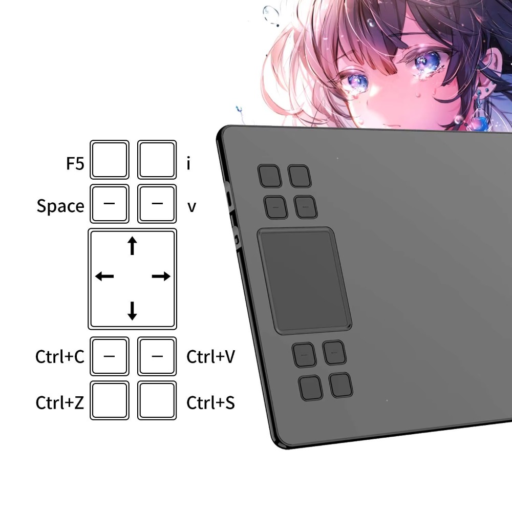 10×6 インチ描画タブレットバッテリーフリーペン 1638 - Digital Drawing Tablet のレビューと価格