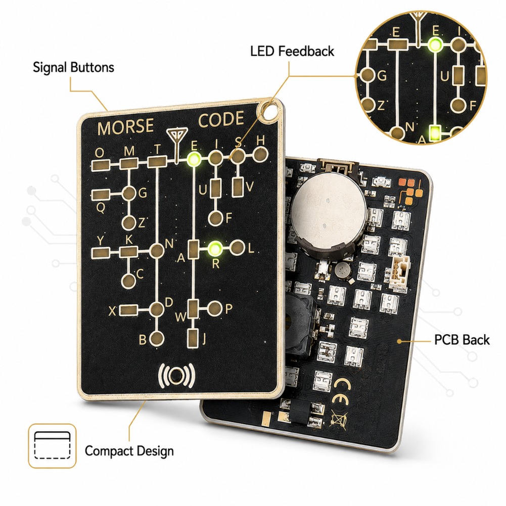 ポータブルモールス信号トレーナーカード LED 電子学習ツー - Electronics And Gadgets With Y のレビューと価格